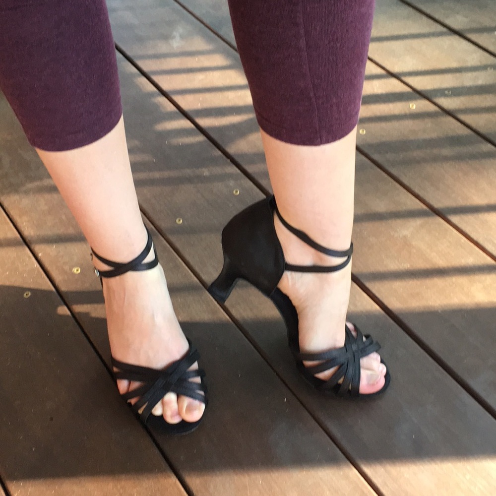 Satin Latin dance shoe